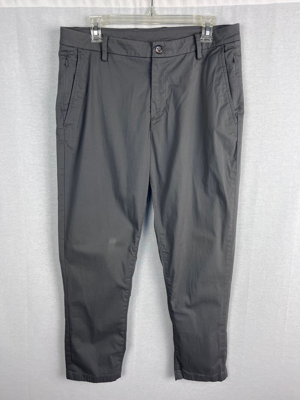 Birddog Pants Mens 34x28 Slim Fit Stretch Chino Khaki Gray Performance Office